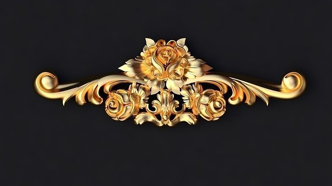 dekor gold ornate ornament 3D model