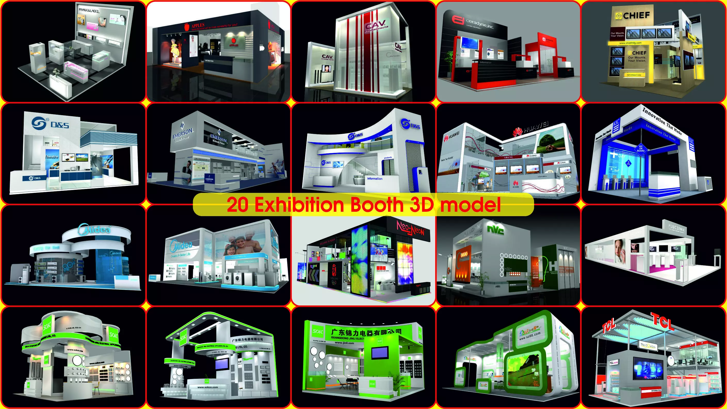 20 Exhibition Booth 3D model 3D model_0