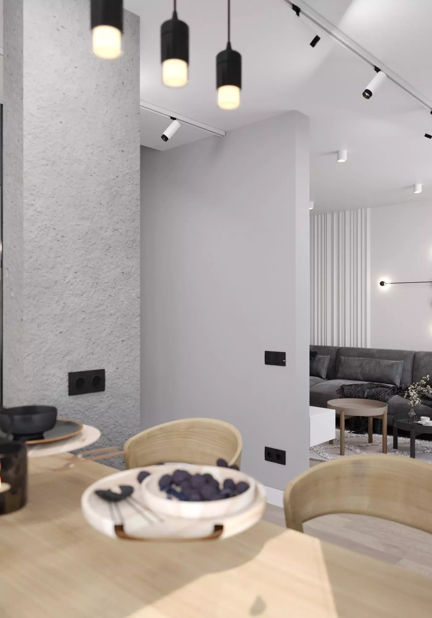 3D visualization of livingroom and kitchen 3D model