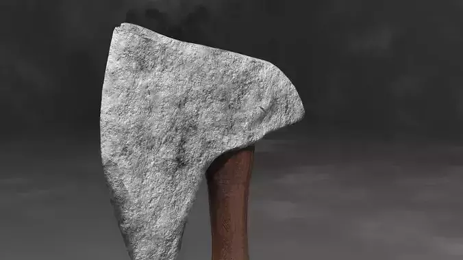  Stone axe PBR Low-poly game ready