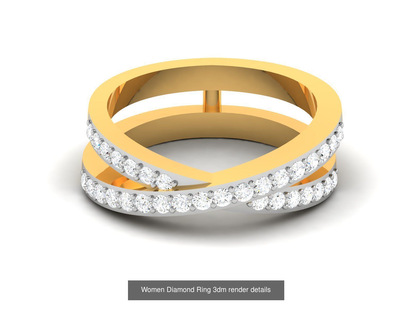 38  Band Diamond Ring 3dm stl render detail 3D Model Collection_24