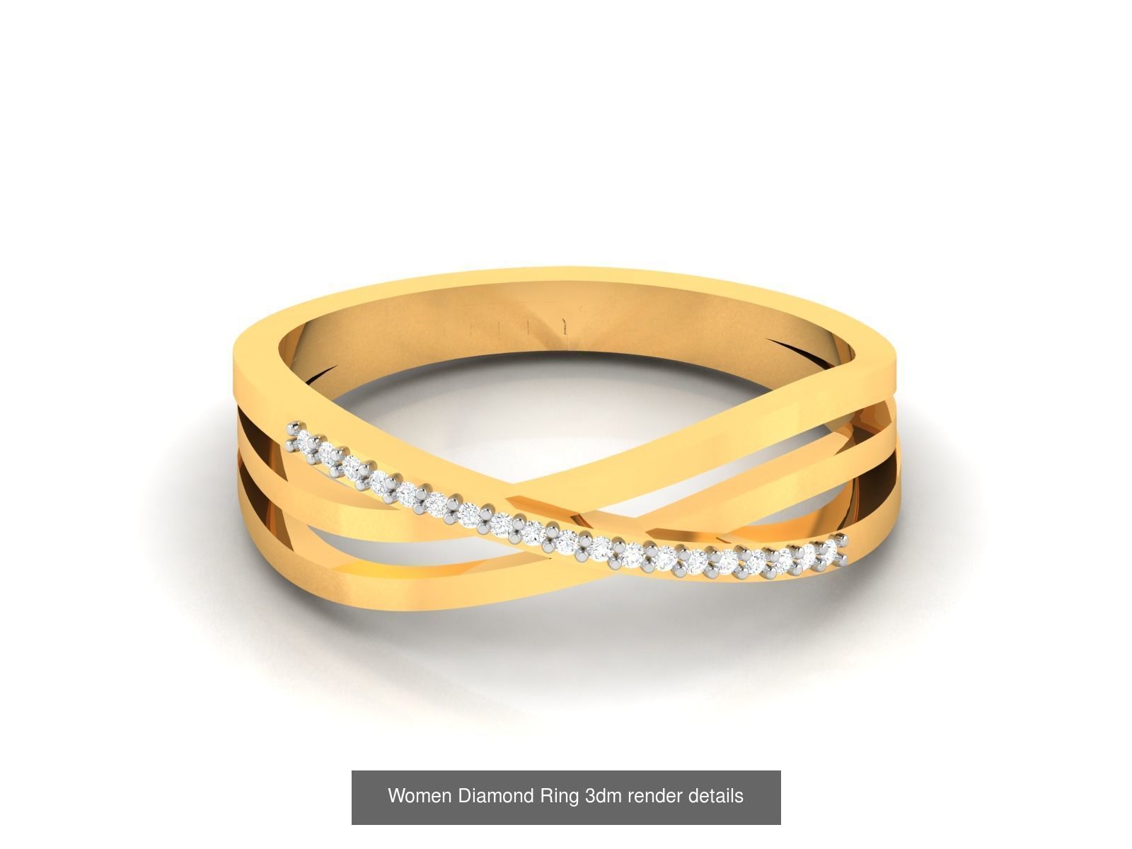 38  Band Diamond Ring 3dm stl render detail 3D Model Collection_35