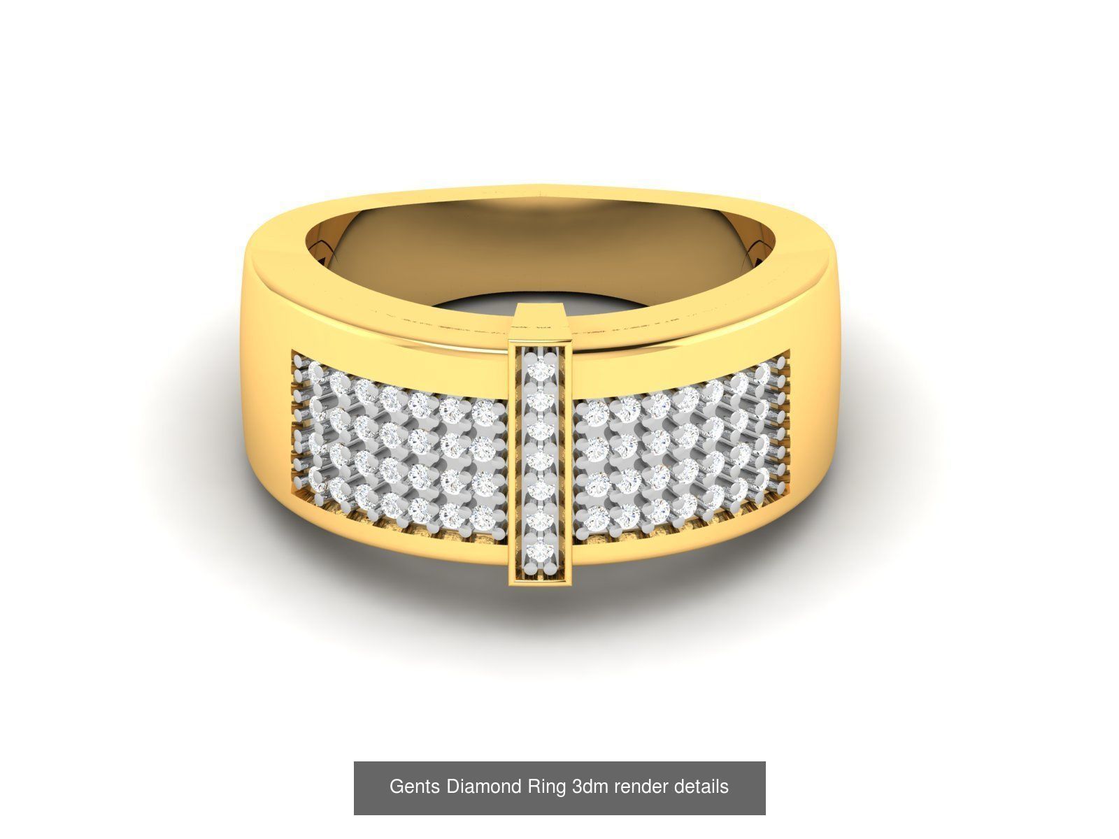 38  Band Diamond Ring 3dm stl render detail 3D Model Collection_9