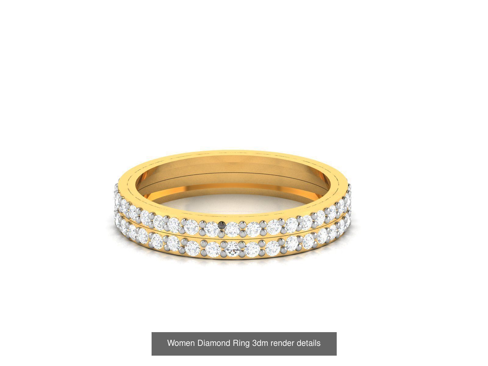 38  Band Diamond Ring 3dm stl render detail 3D Model Collection_19