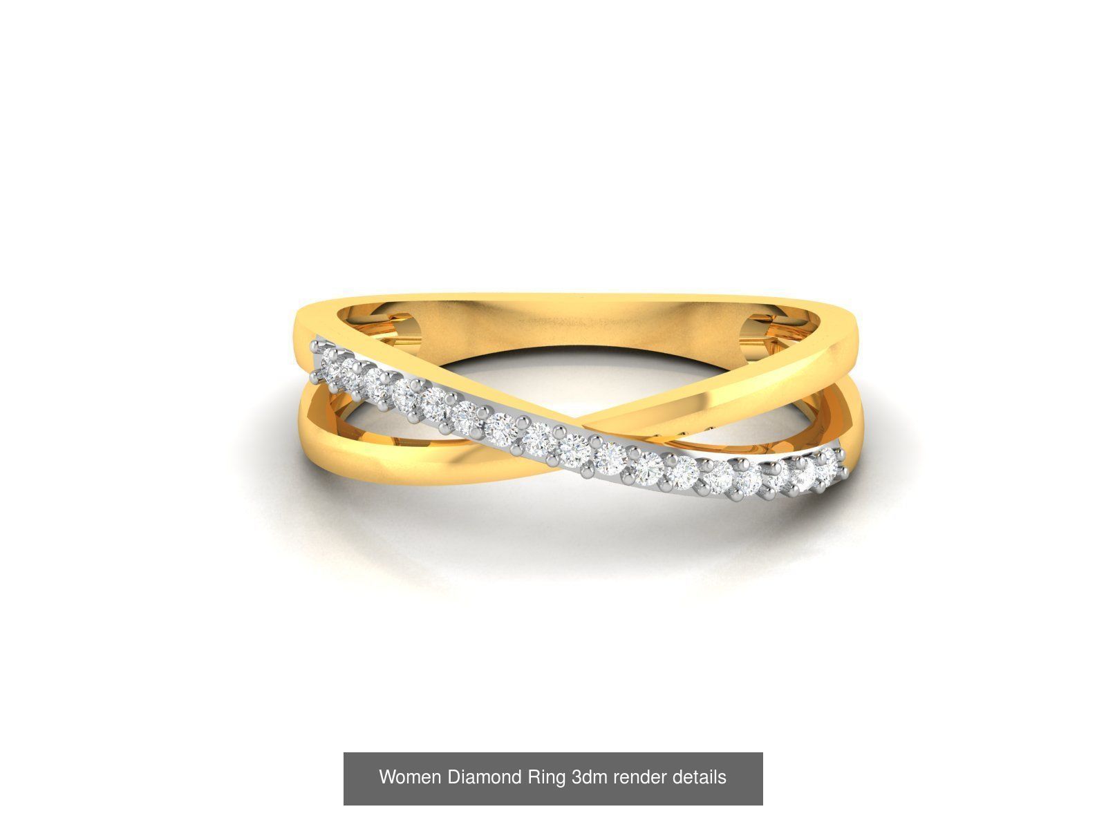 38  Band Diamond Ring 3dm stl render detail 3D Model Collection_20