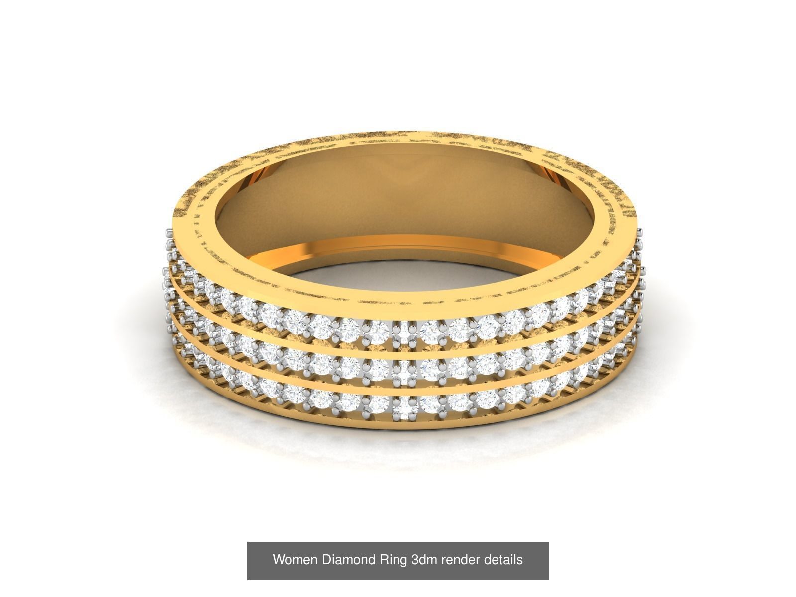 38  Band Diamond Ring 3dm stl render detail 3D Model Collection_27