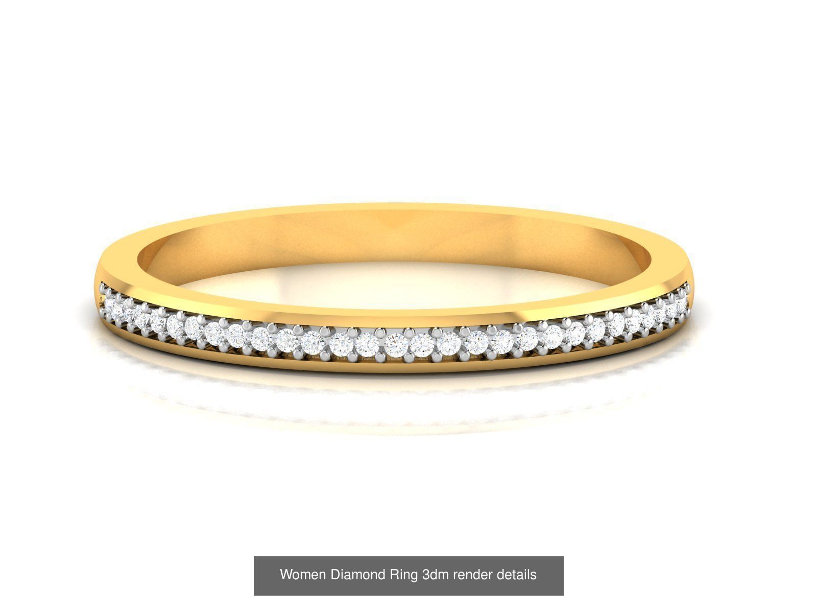 38  Band Diamond Ring 3dm stl render detail 3D Model Collection_39