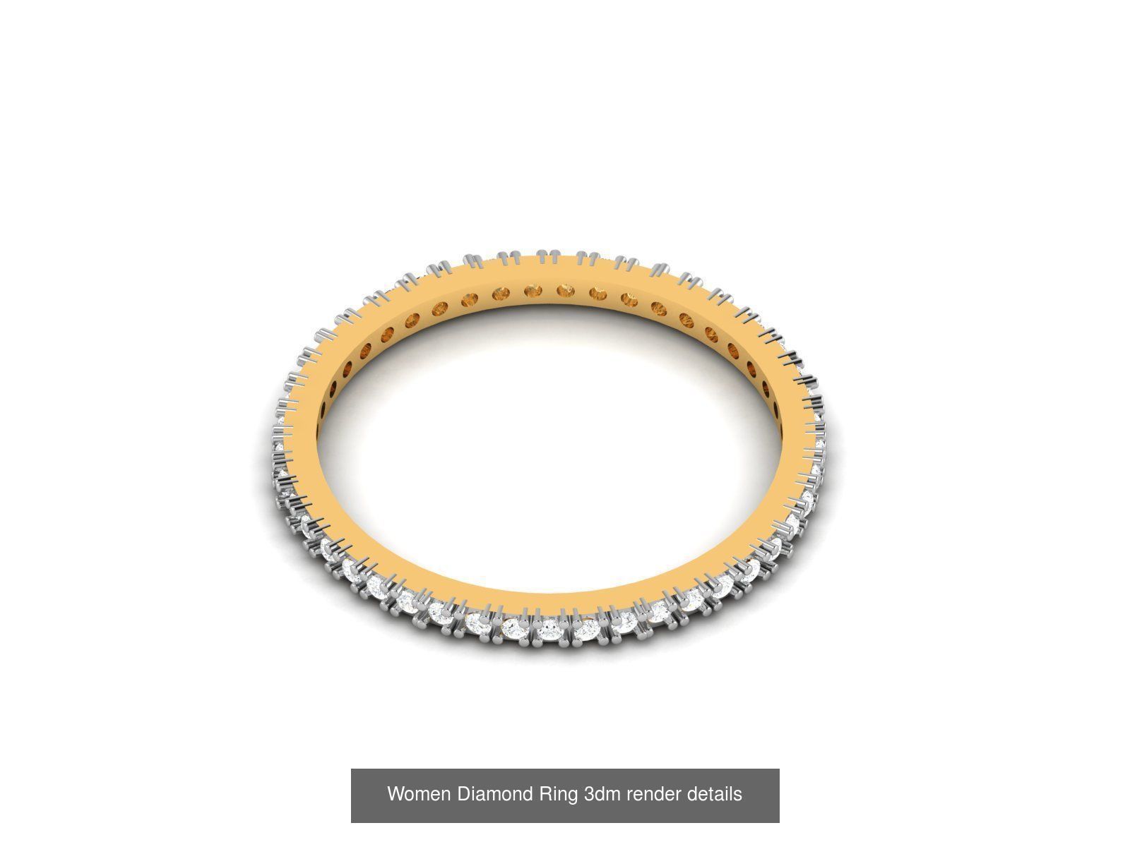 38  Band Diamond Ring 3dm stl render detail 3D Model Collection_29