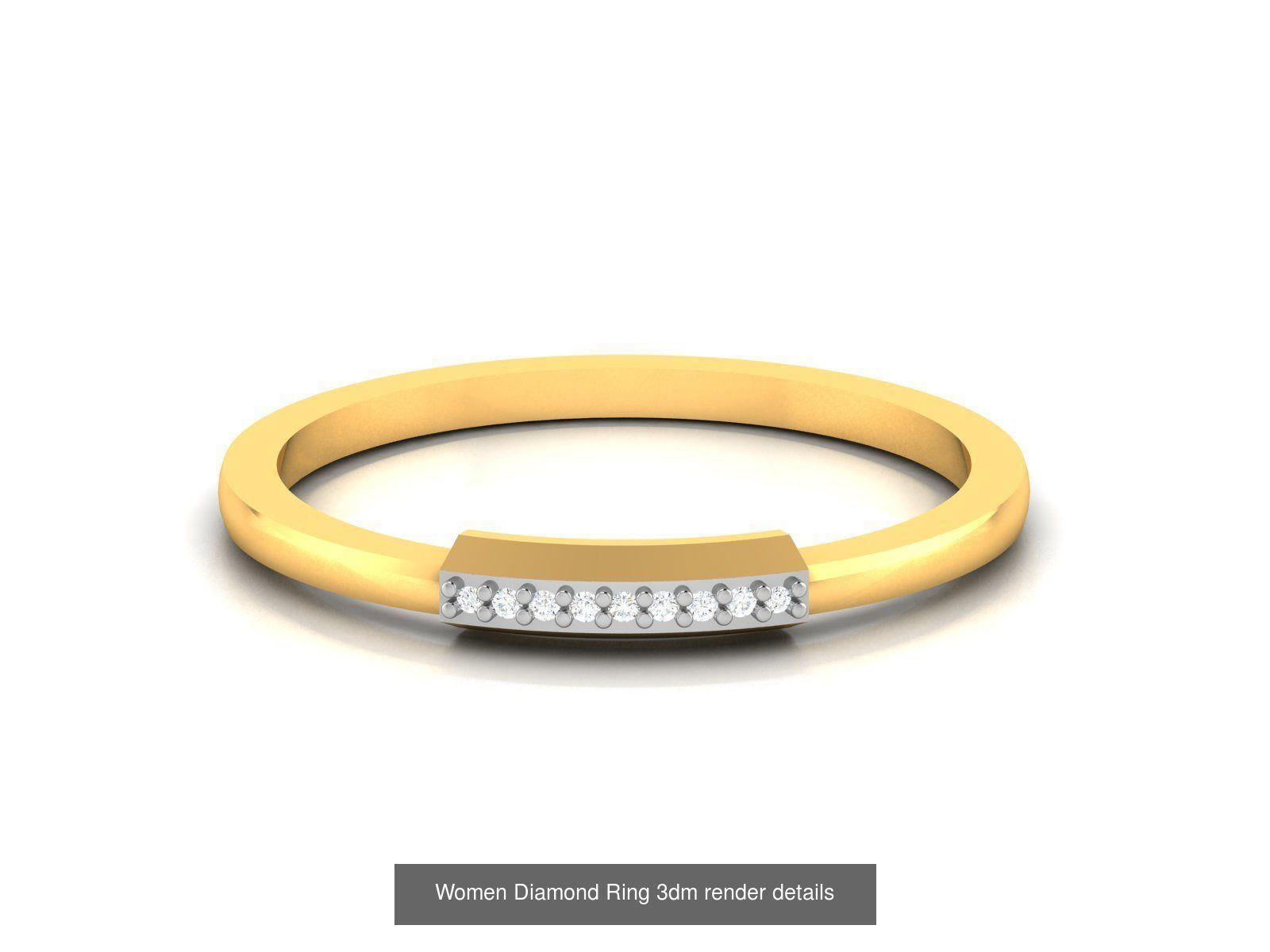 38  Band Diamond Ring 3dm stl render detail 3D Model Collection_37