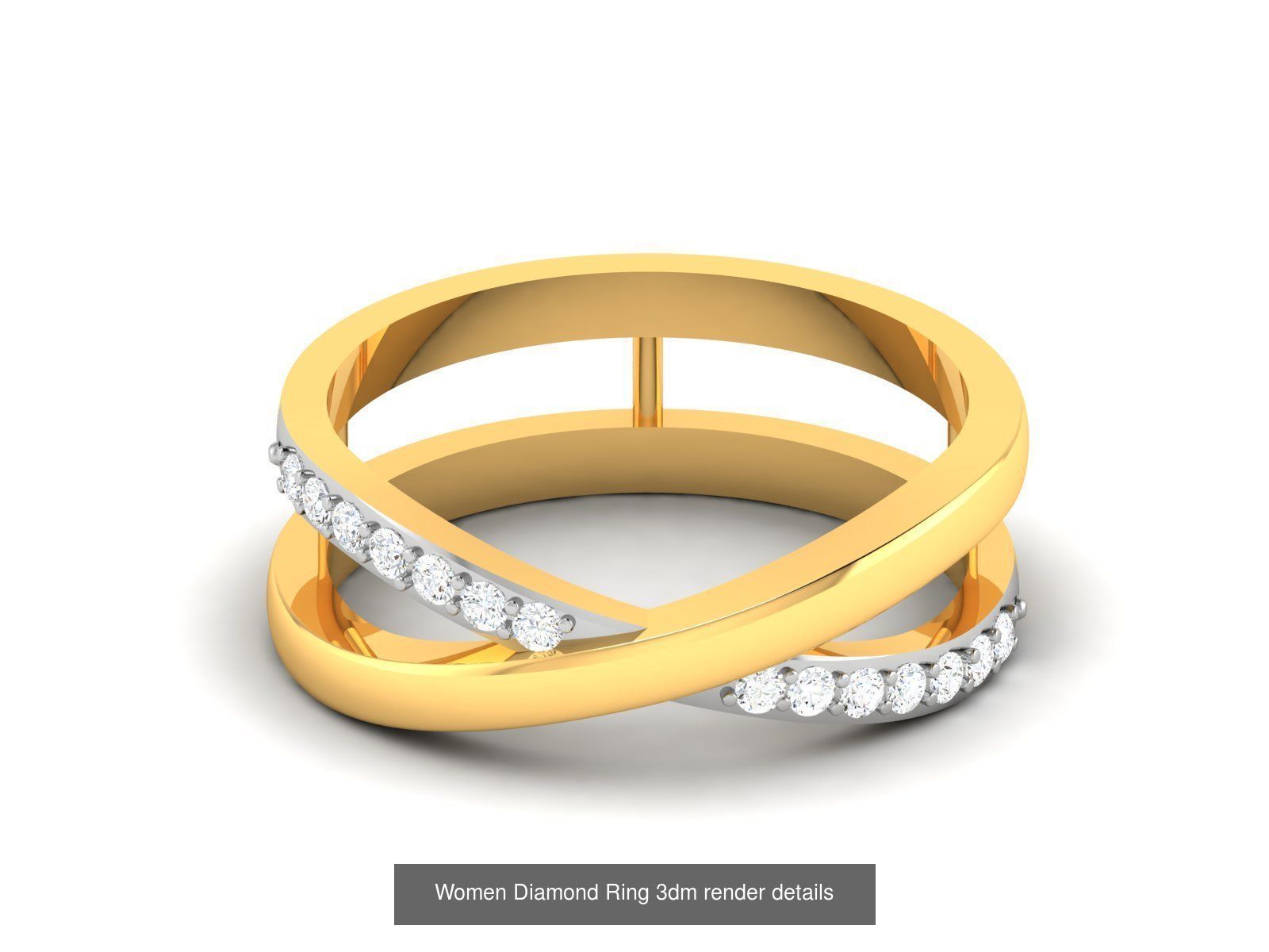 38  Band Diamond Ring 3dm stl render detail 3D Model Collection_25