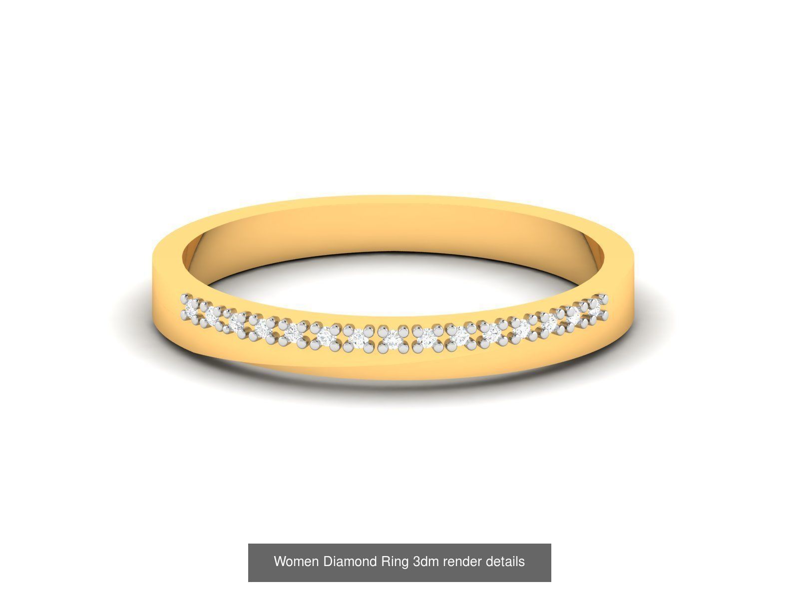38  Band Diamond Ring 3dm stl render detail 3D Model Collection_33