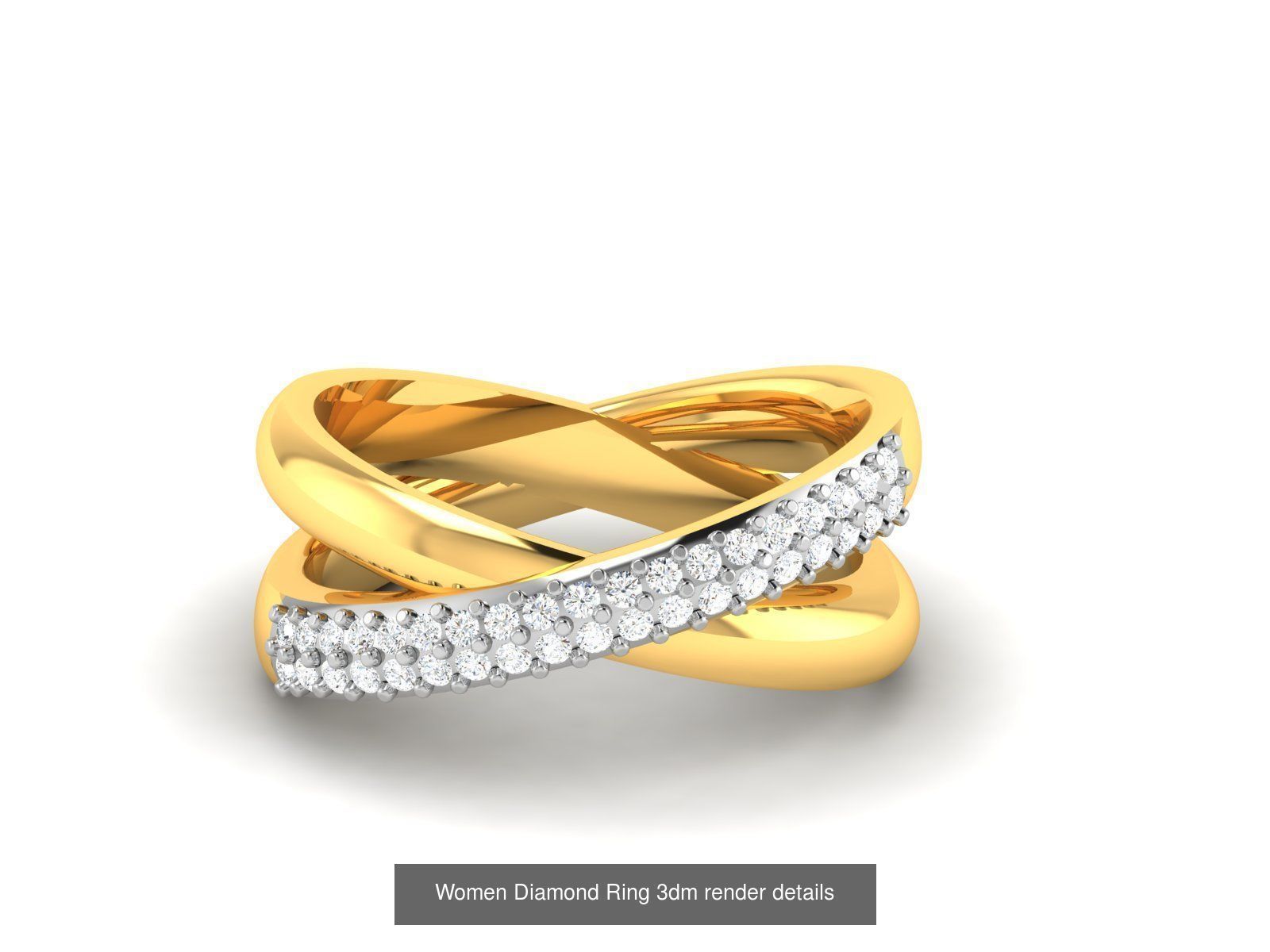 38  Band Diamond Ring 3dm stl render detail 3D Model Collection_21