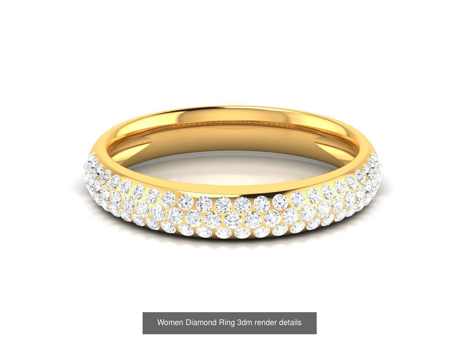 38  Band Diamond Ring 3dm stl render detail 3D Model Collection_42