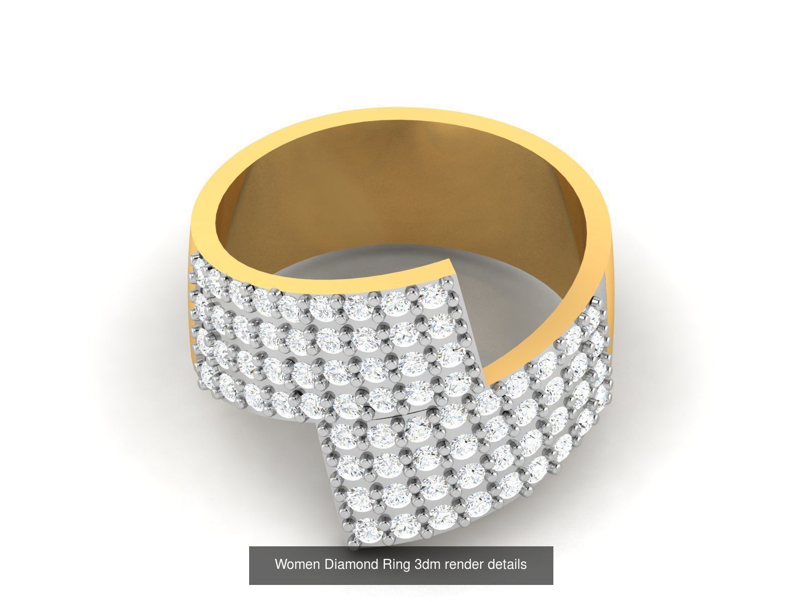 38  Band Diamond Ring 3dm stl render detail 3D Model Collection_36