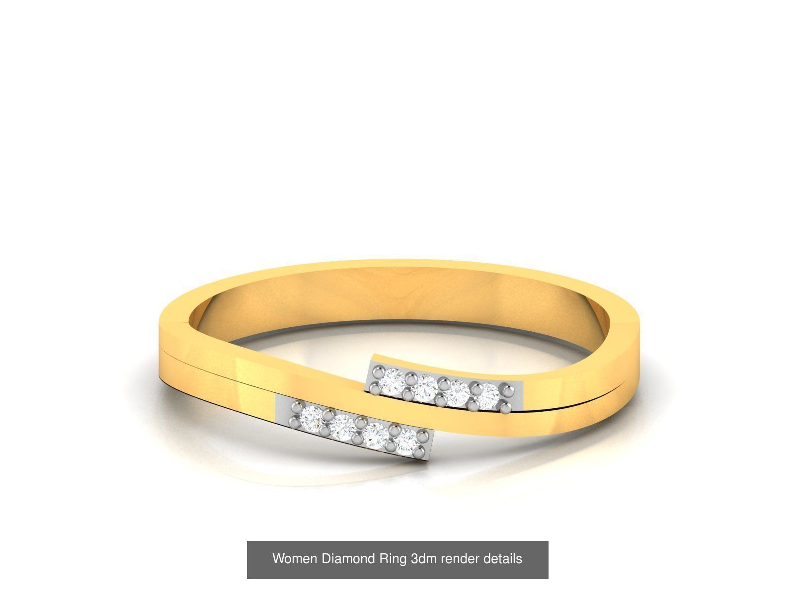 38  Band Diamond Ring 3dm stl render detail 3D Model Collection_32