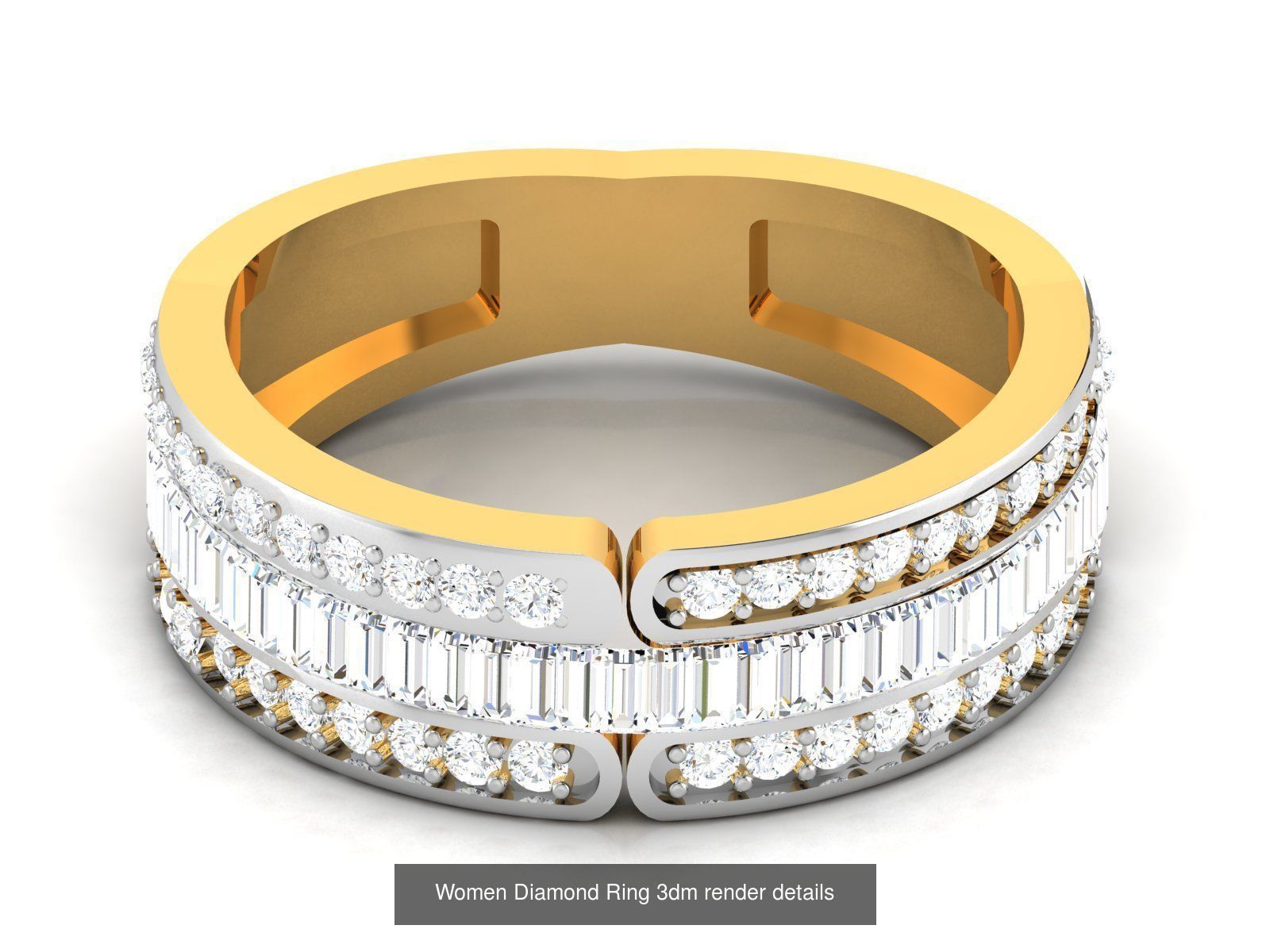38  Band Diamond Ring 3dm stl render detail 3D Model Collection_26