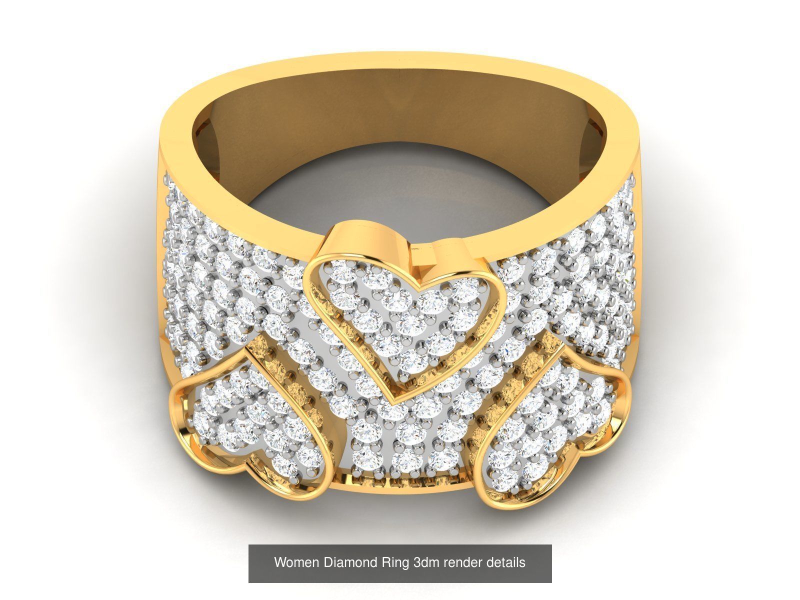 38  Band Diamond Ring 3dm stl render detail 3D Model Collection_14