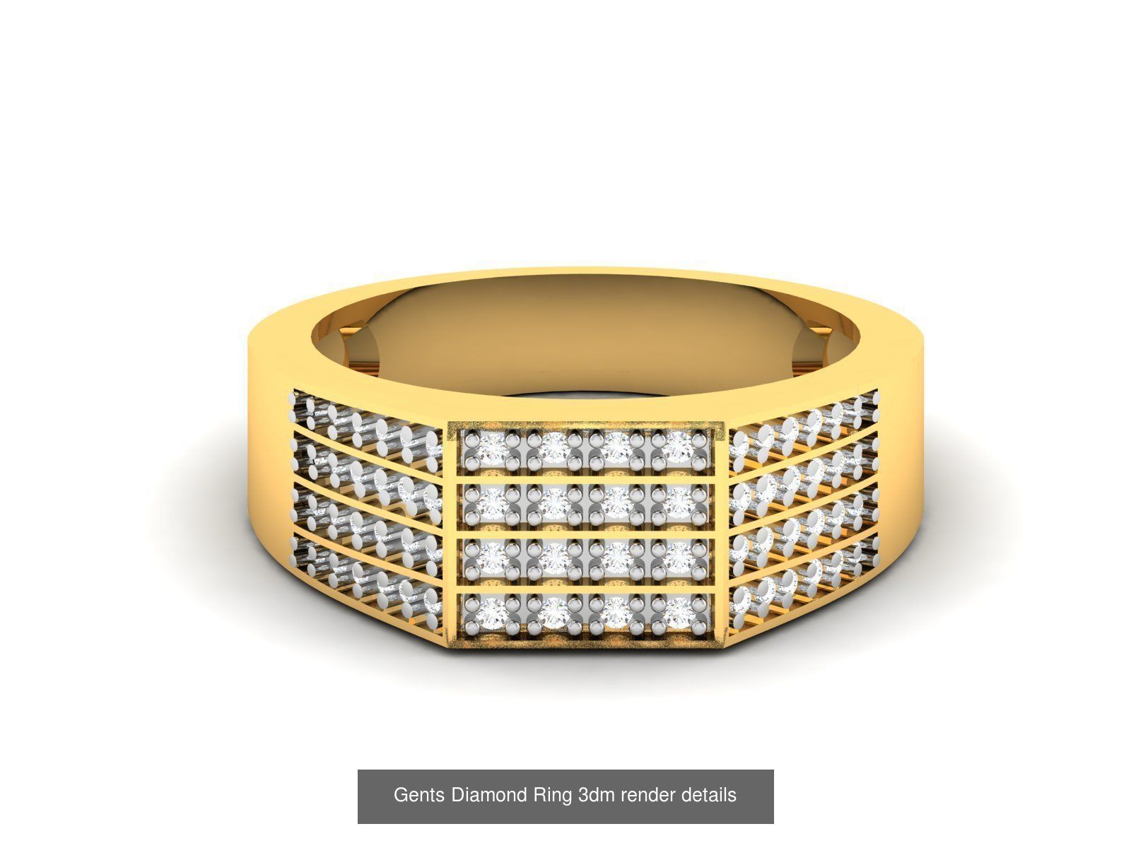 38  Band Diamond Ring 3dm stl render detail 3D Model Collection_5