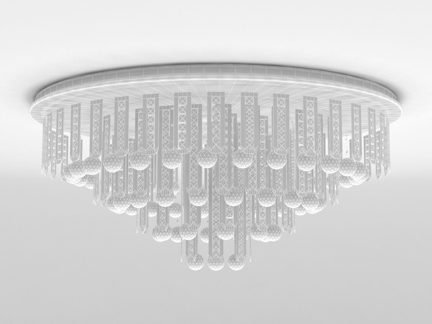 chandelier with crystals hanging from it 3D model_1