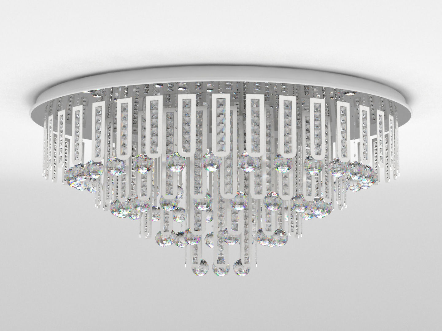 chandelier with crystals hanging from it 3D model_2