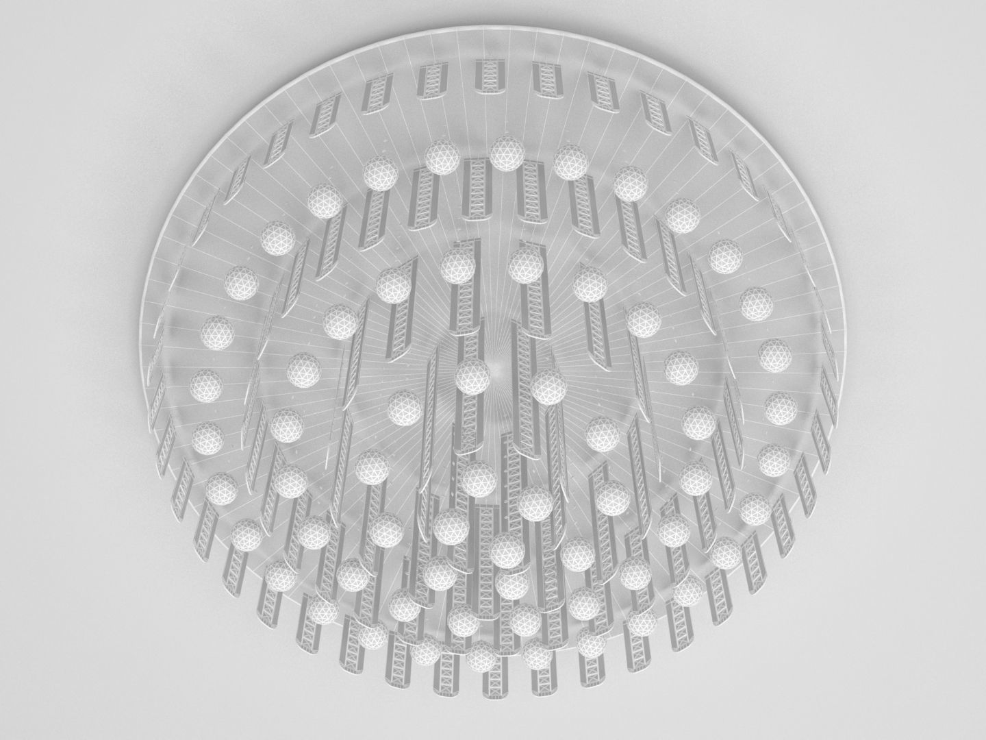 chandelier with crystals hanging from it 3D model_3