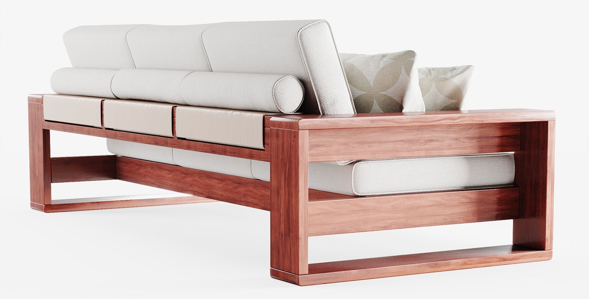 Bellagio Three Seat Sofa with Throw Pillows 3D model_4