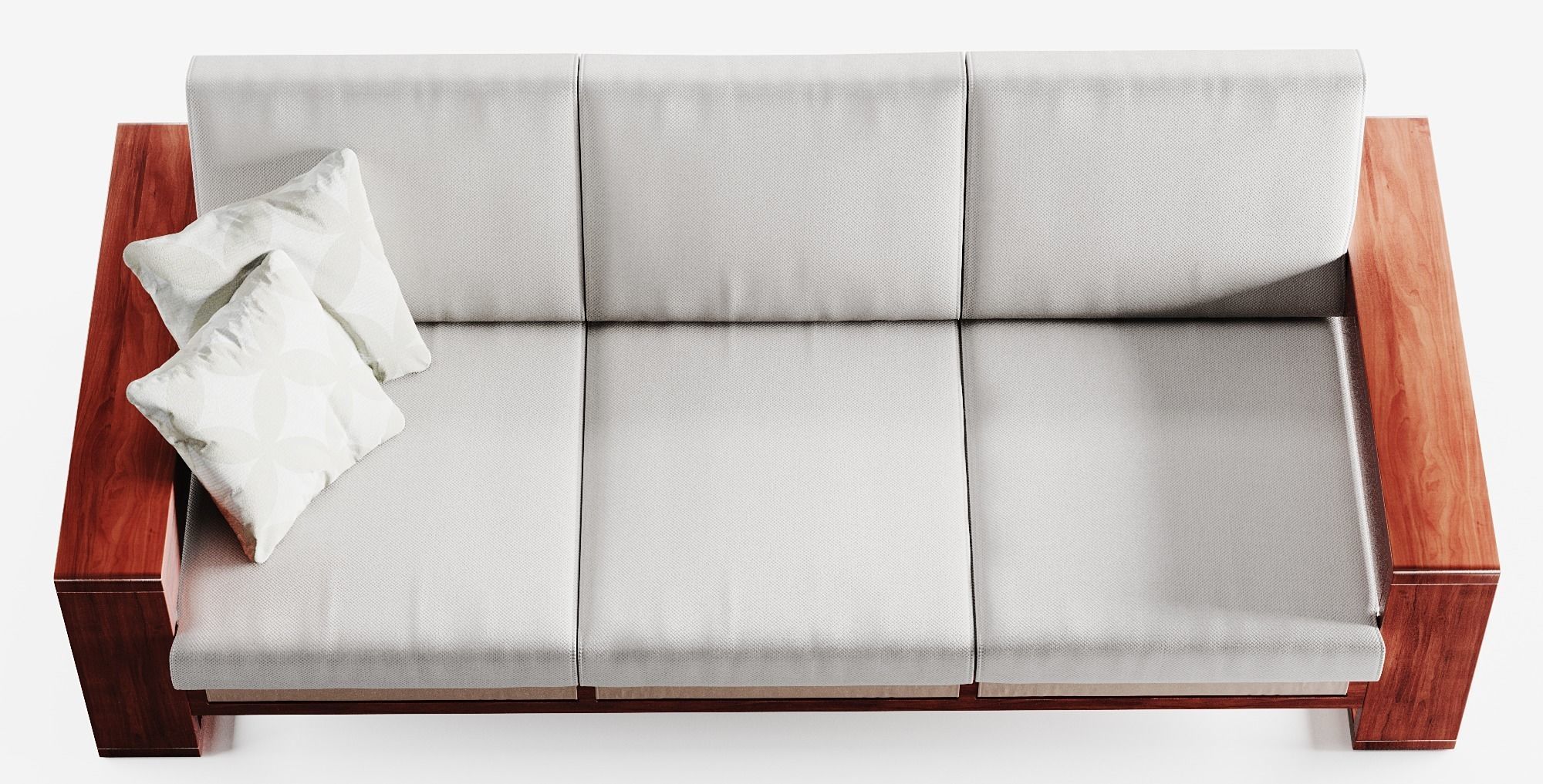 Bellagio Three Seat Sofa with Throw Pillows 3D model_5