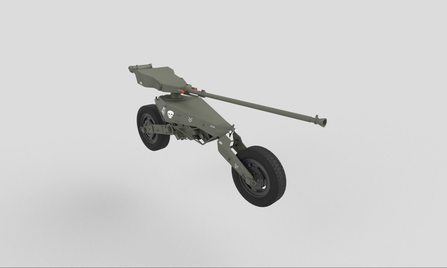 Drone bike with weapon Low-poly 3D model_1