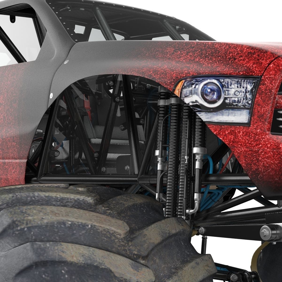 Monster Truck Generic 2 Rigged 3D model_46