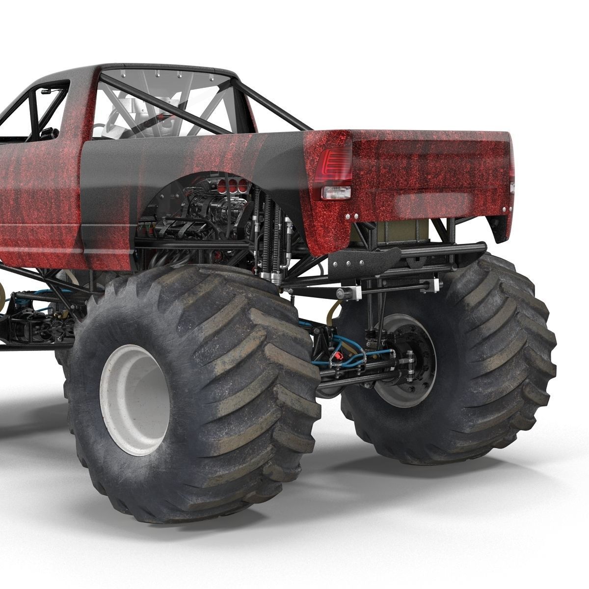 Monster Truck Generic 2 Rigged 3D model_35