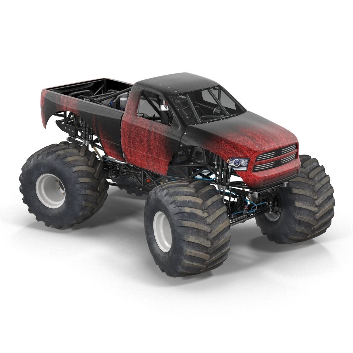 Monster Truck Generic 2 Rigged 3D model_3