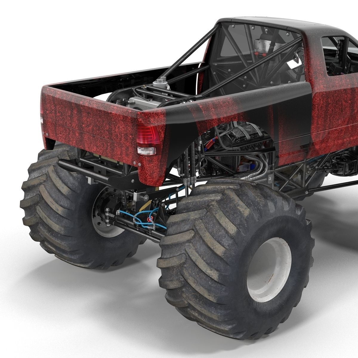 Monster Truck Generic 2 Rigged 3D model_37
