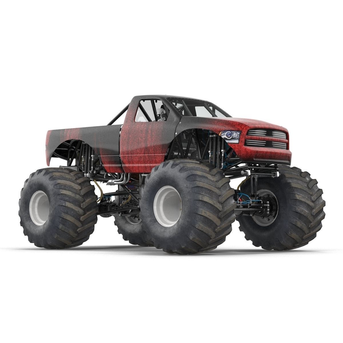 Monster Truck Generic 2 Rigged 3D model_22