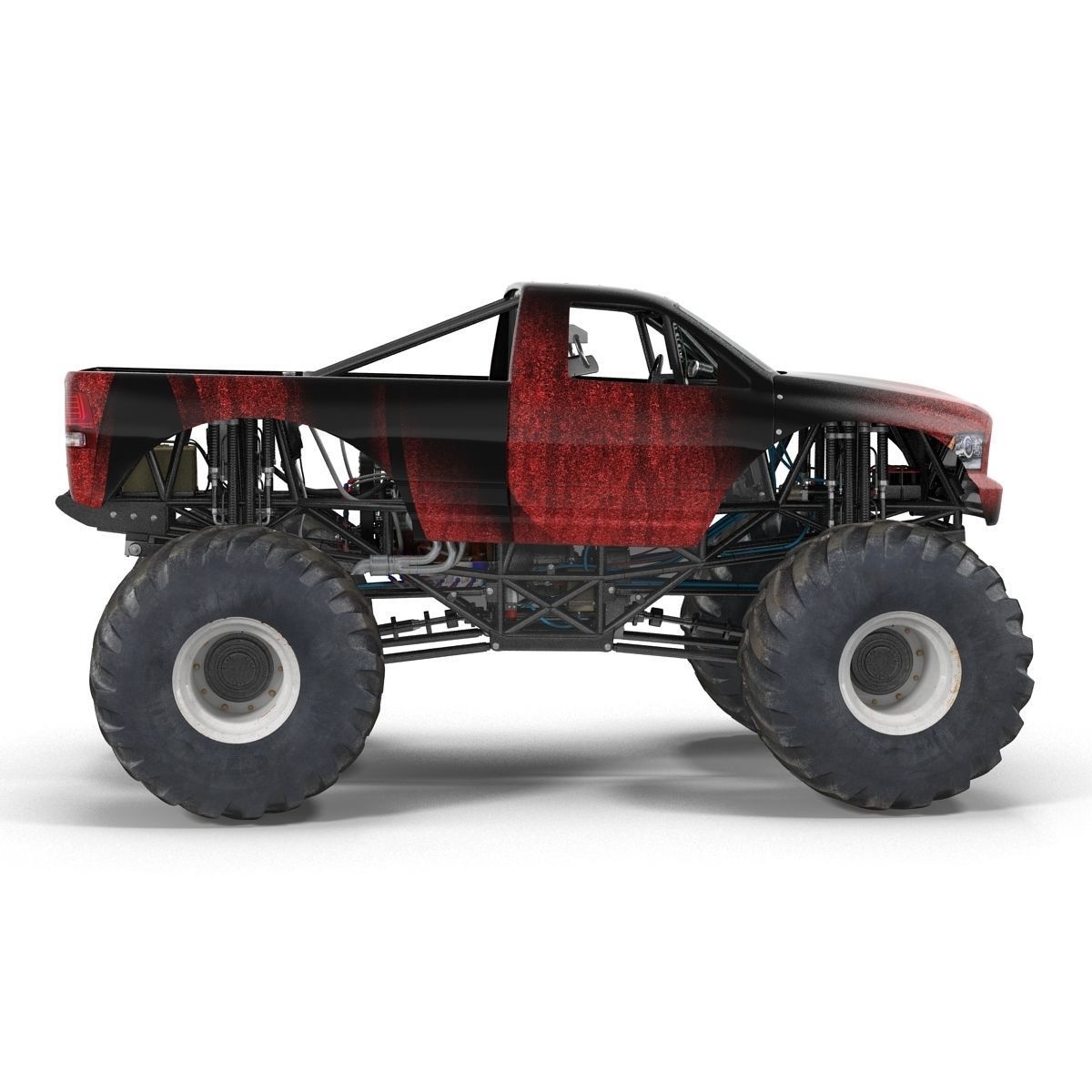 Monster Truck Generic 2 Rigged 3D model_8