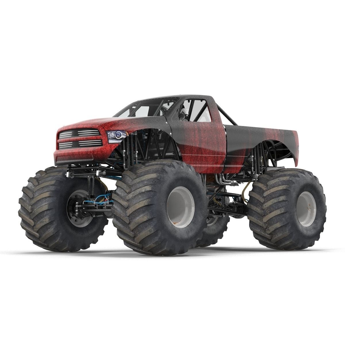 Monster Truck Generic 2 Rigged 3D model_24