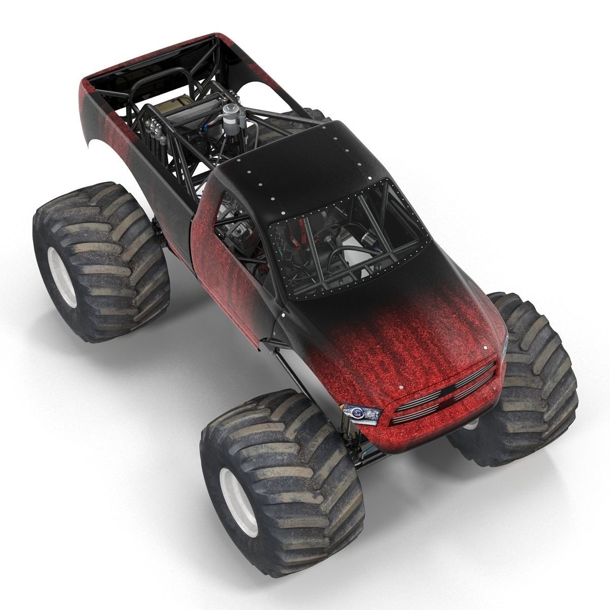 Monster Truck Generic 2 Rigged 3D model_19