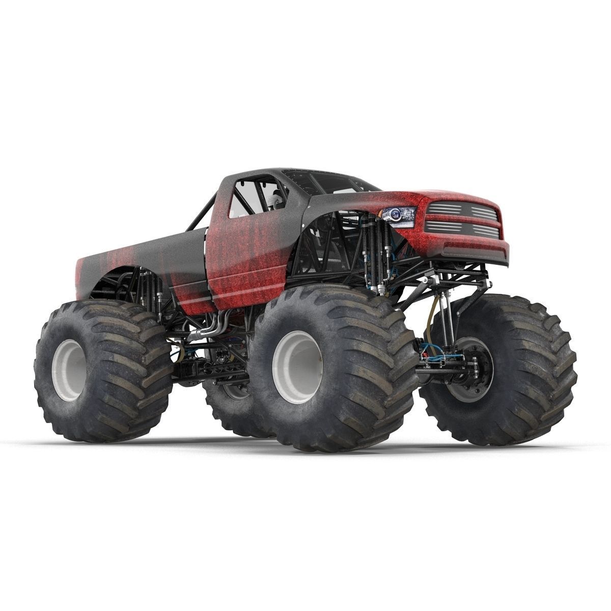 Monster Truck Generic 2 Rigged 3D model_23