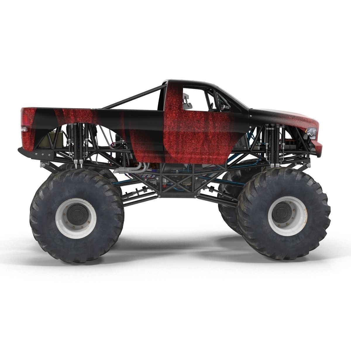 Monster Truck Generic 2 Rigged 3D model_14