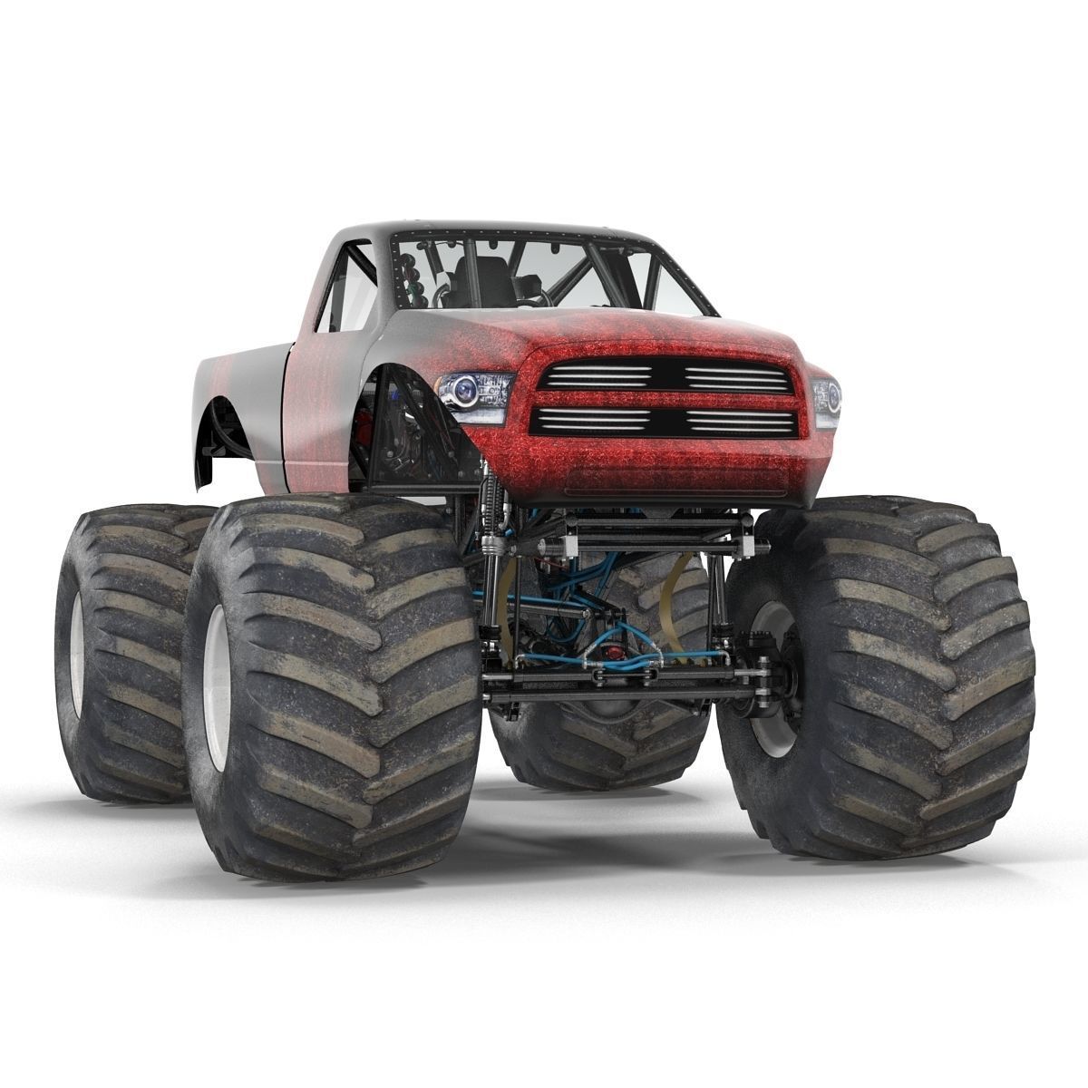 Monster Truck Generic 2 Rigged 3D model_11
