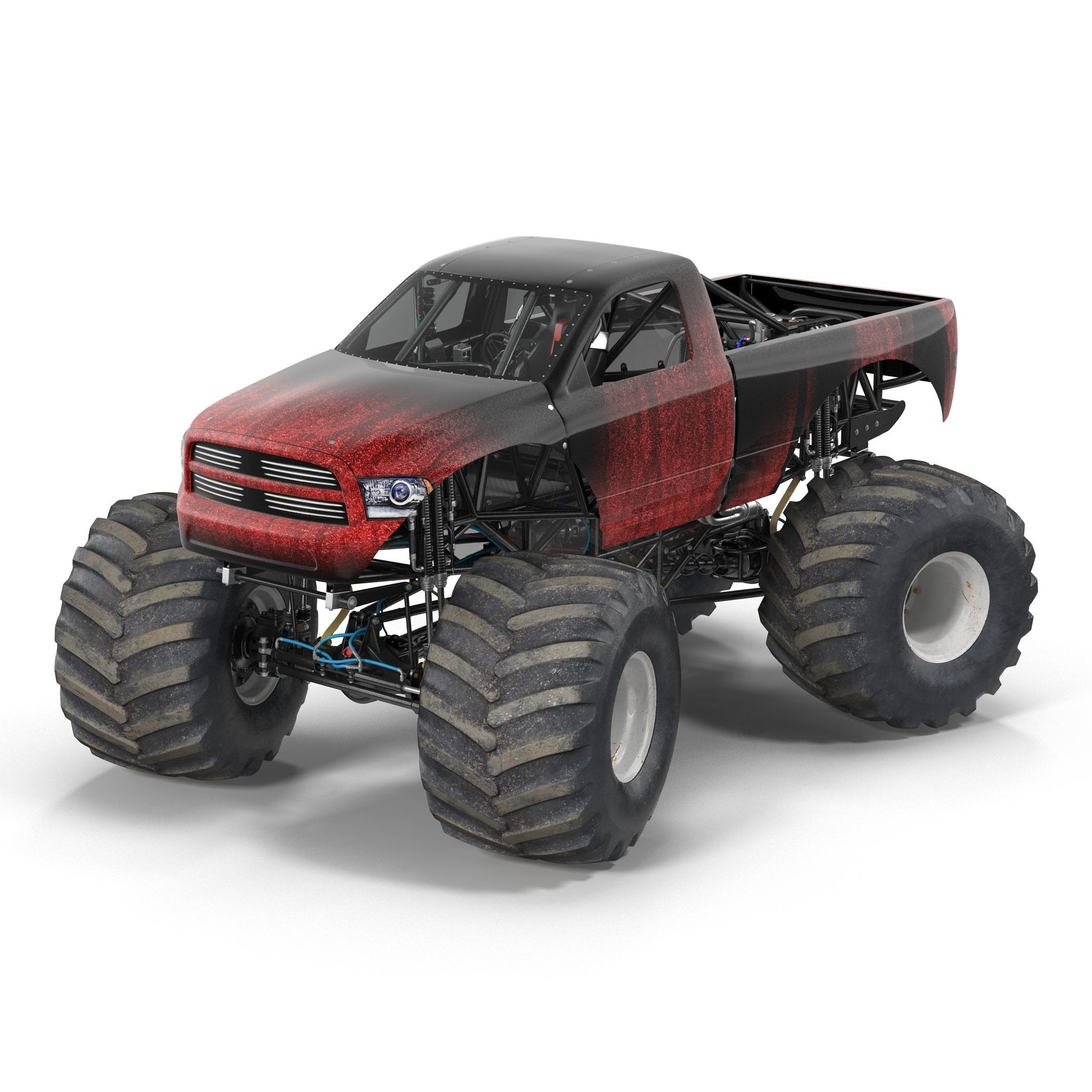 Monster Truck Generic 2 Rigged 3D model_2