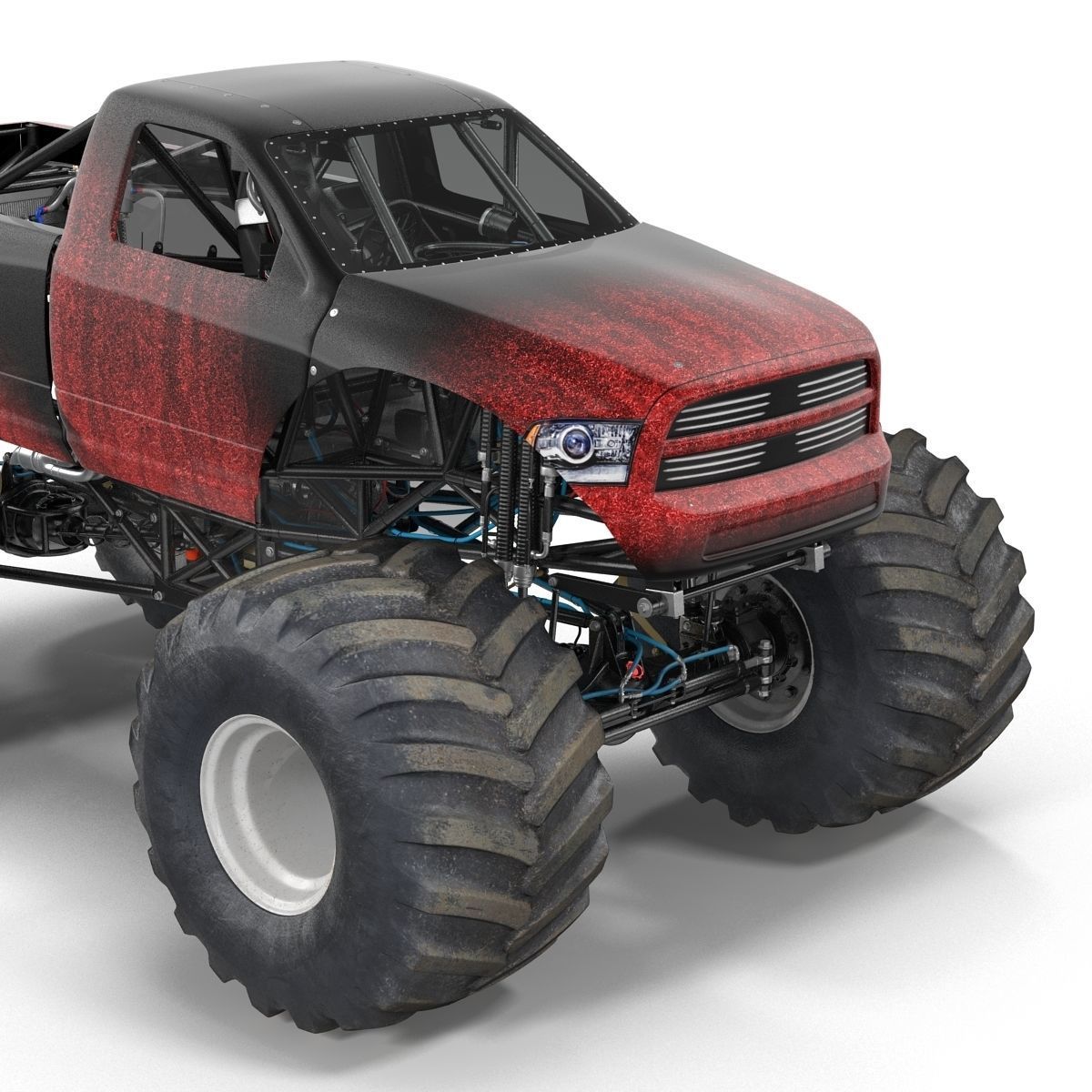 Monster Truck Generic 2 Rigged 3D model_31