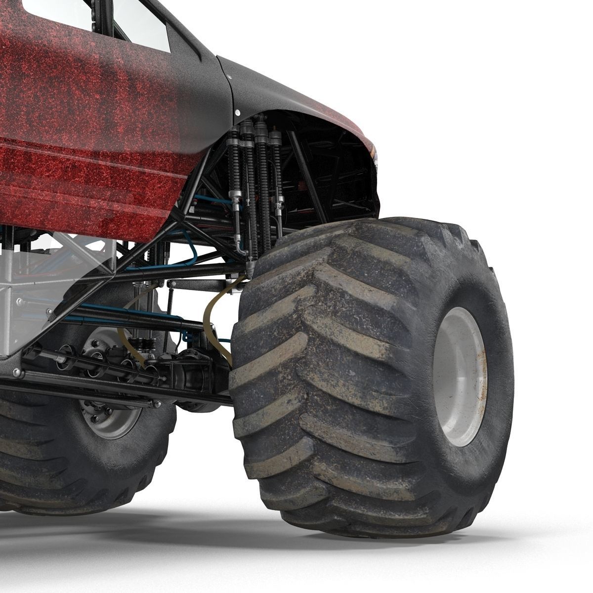 Monster Truck Generic 2 Rigged 3D model_39