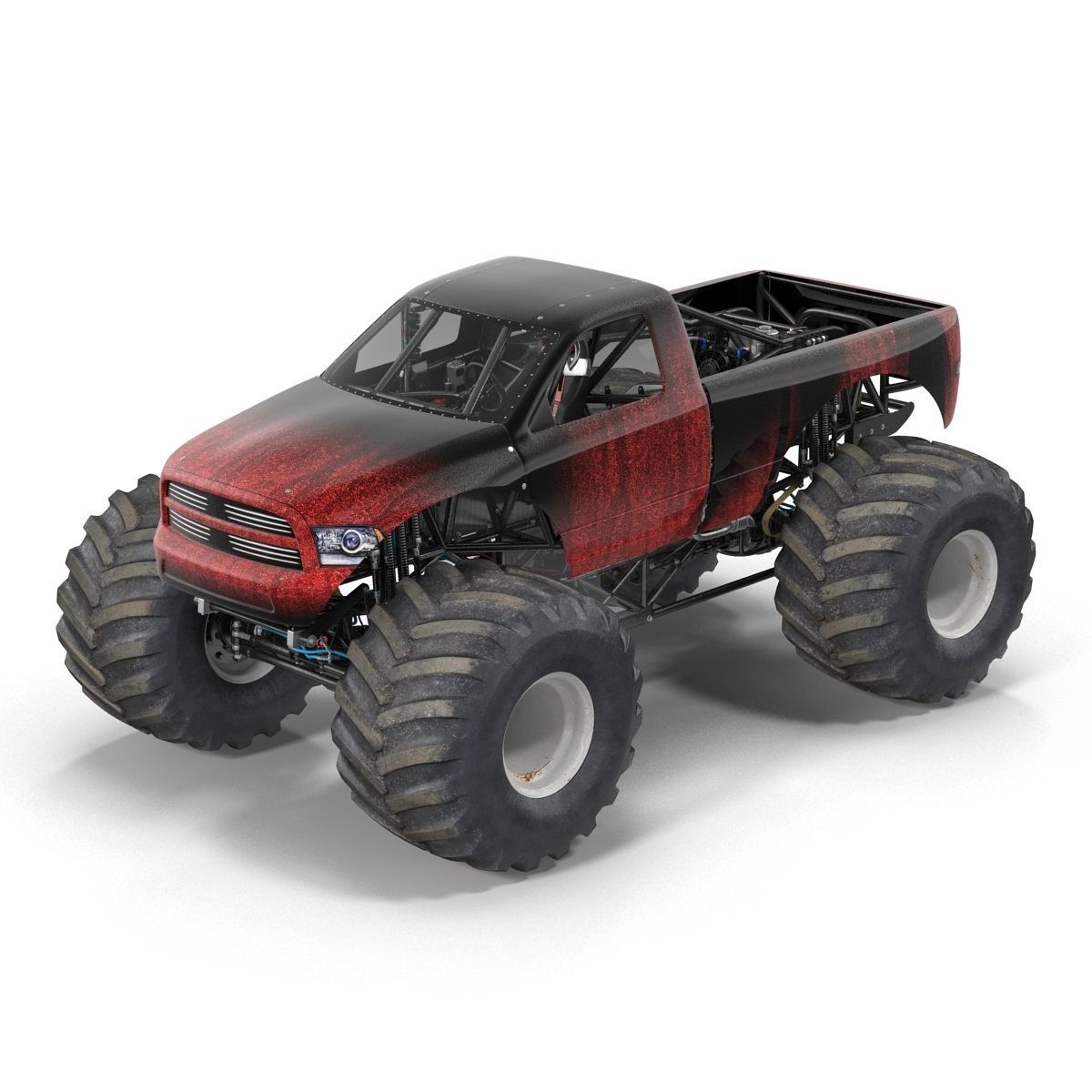 Monster Truck Generic 2 Rigged 3D model_9