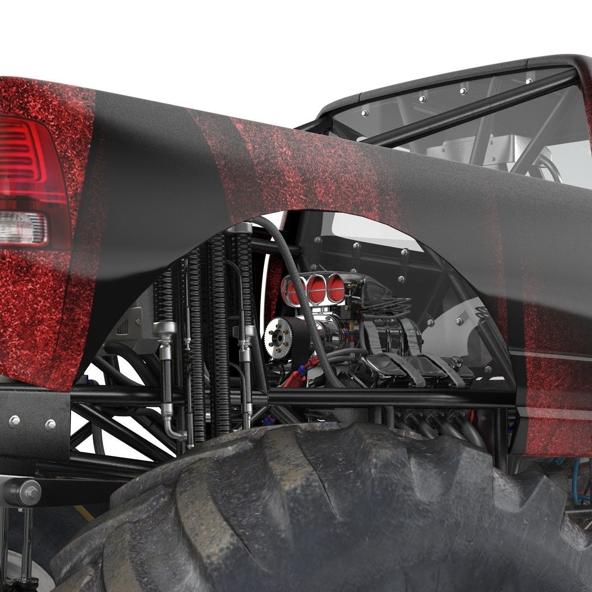 Monster Truck Generic 2 Rigged 3D model_47