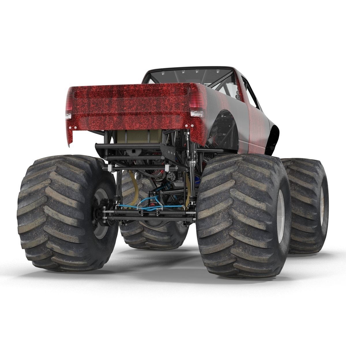 Monster Truck Generic 2 Rigged 3D model_16