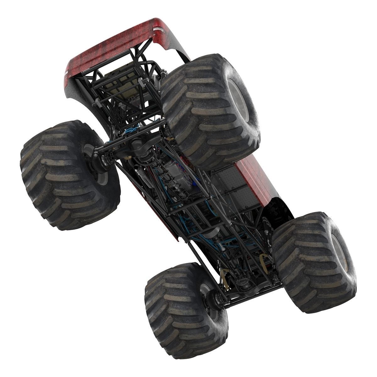 Monster Truck Generic 2 Rigged 3D model_30