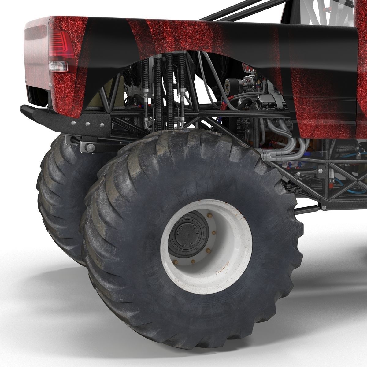 Monster Truck Generic 2 Rigged 3D model_40