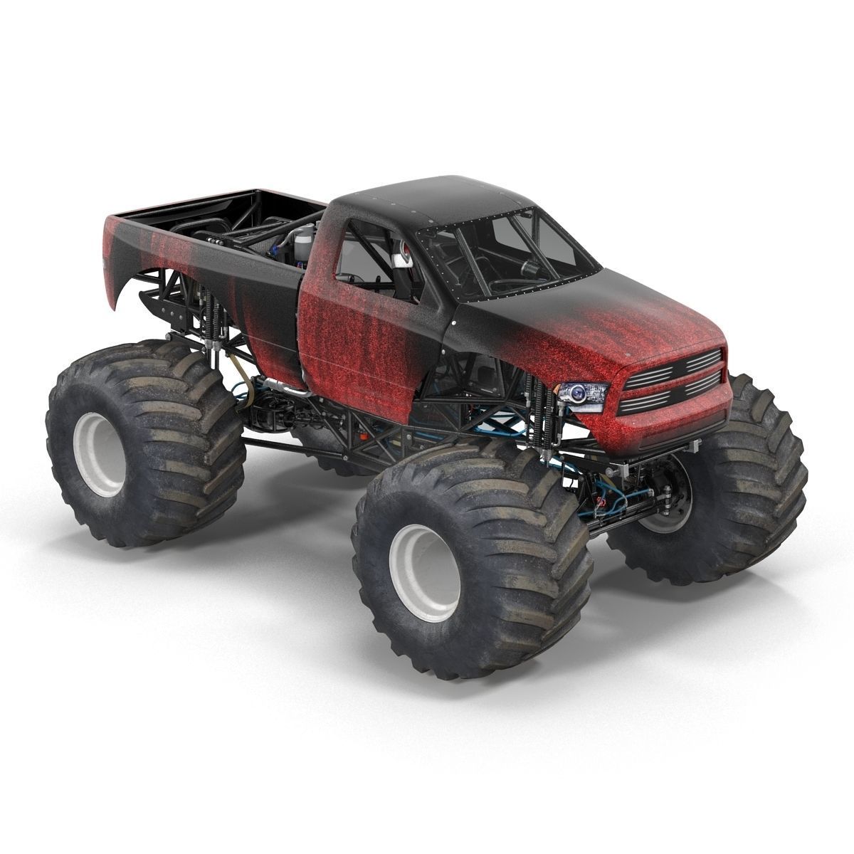 Monster Truck Generic 2 Rigged 3D model_1