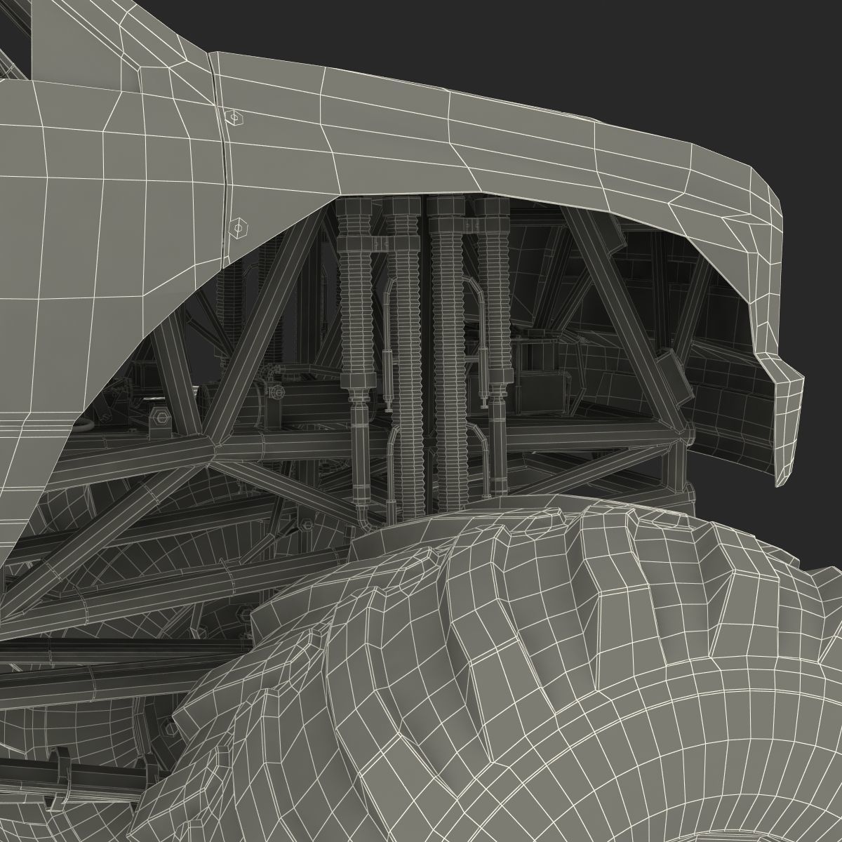 Monster Truck Generic 2 Rigged 3D model_70