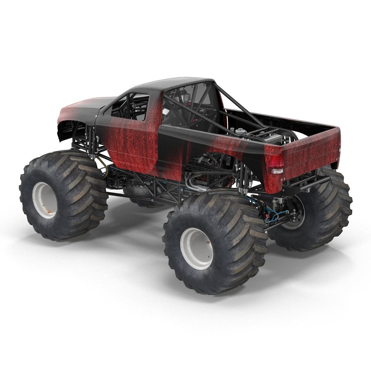 Monster Truck Generic 2 Rigged 3D model_6